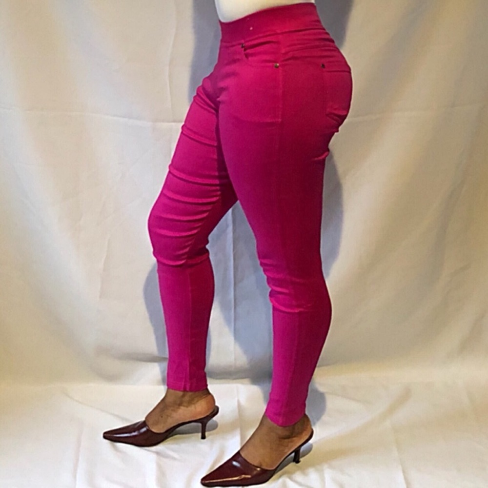 Neon Fuchsia Twill Jegging